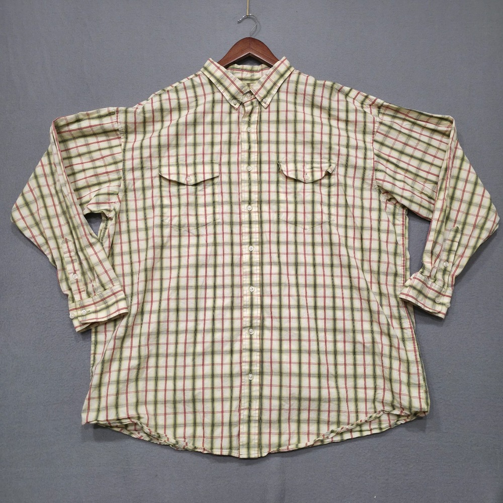 Panhandle Slim Men's‎ Yellow Check Long Sleeve Button Up Shirt Size 2XL